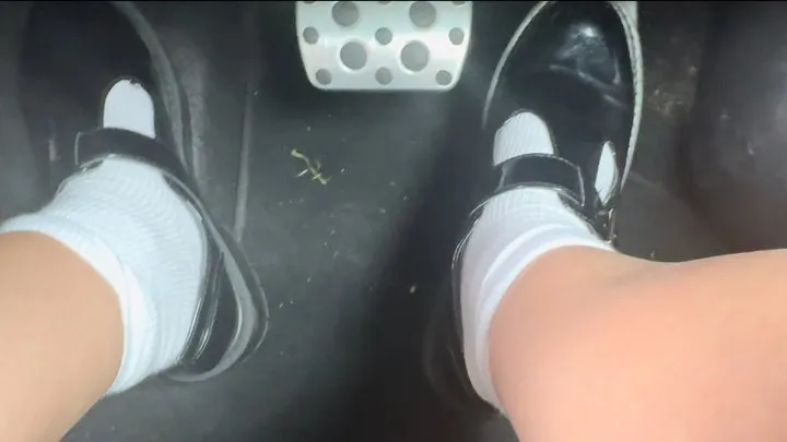 Driving in my Mary Jane shoes and white ankle socks