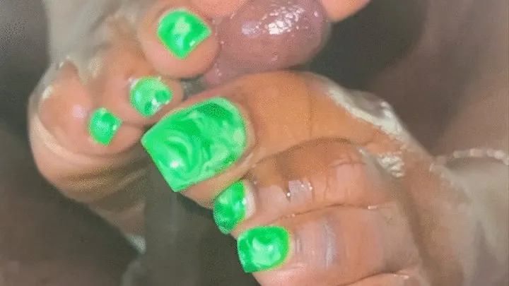 SLOW MOTION GREEN SWIRL PEDI FOOTJOB BY GODDESSMONAY