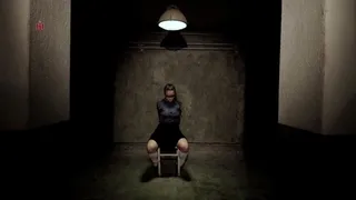 Interrogation of an imprisoned woman in a bunker room (prison play)