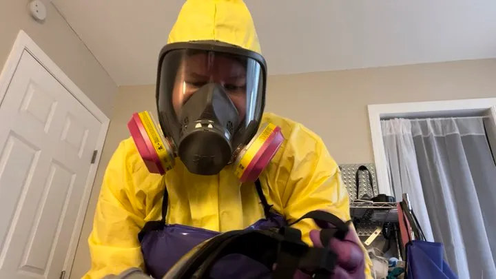 GAS MASK and GLOVED Sierra Rescues Coworker