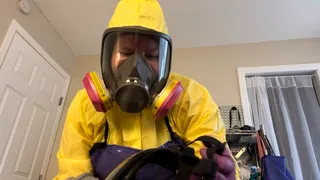 GAS MASK and GLOVED Sierra Rescues Coworker