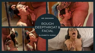 Muscle Bear Rough Deepthroat & Facial with Submissive Slut