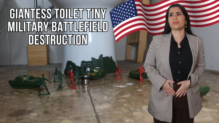 Giantess toilet military battlefield crush - Lalo Cortez and Vanessa (custom clip)