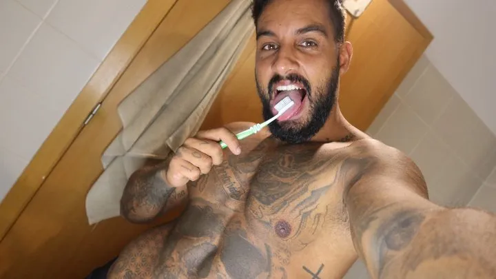 Cleaning my mouth naked | Mouth tour fetish fuck POV - Lalo Cortez