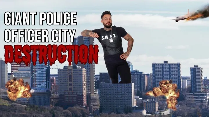 Police officer grows into giant and destroys city - Lalo Cortez