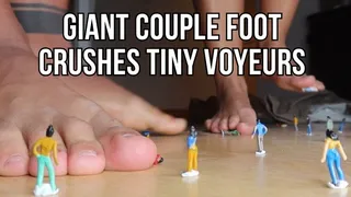 Giant couple foot crushes tiny voyeurs - Lalo Cortez and Vanessa