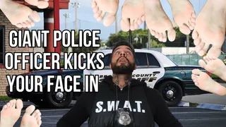 Giant police officer kicks you and humiliates you with his feet - Lalo Cortez
