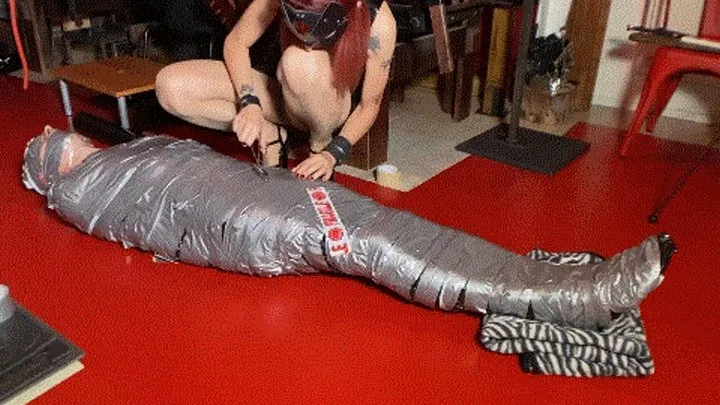 Mummification and extreme cbt with high heels (different view)