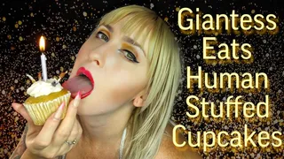 Giantess Eats Human Stuffed Cupcakes