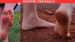 Domme Frenique - Public Dirty feet walking in the mud and dirt - DIRTY FEET - FOOT DOMINATION - SOLES - FEMDOM - FOOT FETISH - CONSENSUAL CANDID