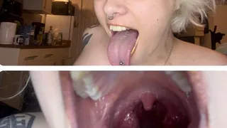 glitterqueen1999 mouth tour mouth fetish long tongue fetish spit fetish teeth fetish no makeup goth