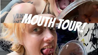 NO MAKEUP GOTH GIRL MOUTH TOUR WITH HAND MIRROR