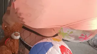 beachball stuffing and blowing balloons