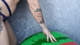 nacked girl fuck big watermelon beachball