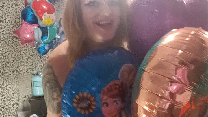 nacked girl more poping disney hellium balloons