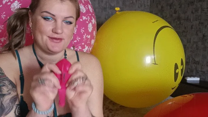 i inflate balloons of different sizes to pop