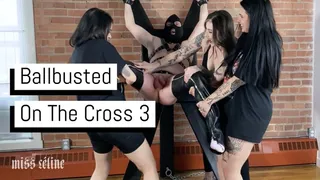Ballbusted On The Cross 3 | Tiny Dick Sub Gets His Balls Beaten In