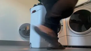 Secret spycam laundry room scratching