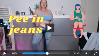 Bbw slut peeing in jeans