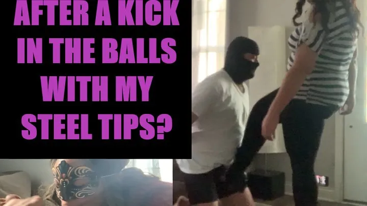 STEEL TOE BOOTS VS BALLS! CAN HE STILL CUM?