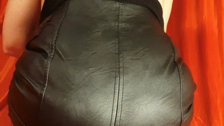 Ass Worship: Leather Miniskirt and Thong