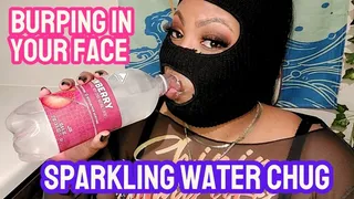 Burping In Your Face Close-Up! Sexy BBW Sparkling Water Chug