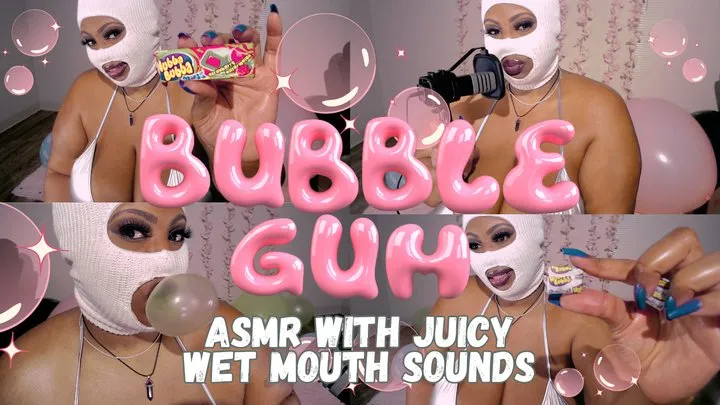 Blowing Bubbles With Bubble Gum- Juicy Wet Mouth Sounds ASMR