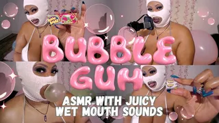 Blowing Bubbles With Bubble Gum- Juicy Wet Mouth Sounds ASMR