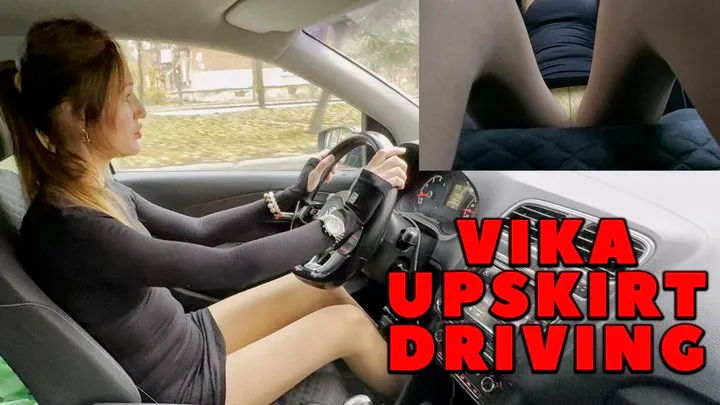 VIKA UPSKIRT DRIVING IN TIGHTS Pro Res no mask pip version (full video 18 min)