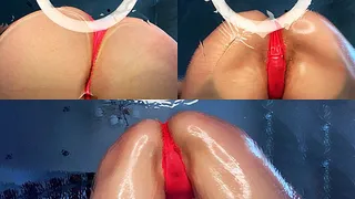 Oily Ass Jumping on Glass Plate