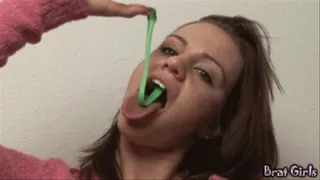 001 - Cute Addison Chews Gum and Blows Various Bubbles