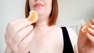 Swallowing tangerine slices