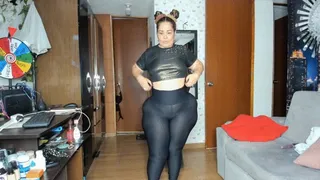 Kristen Hill BBW black outfit, clapping and shaking my ass