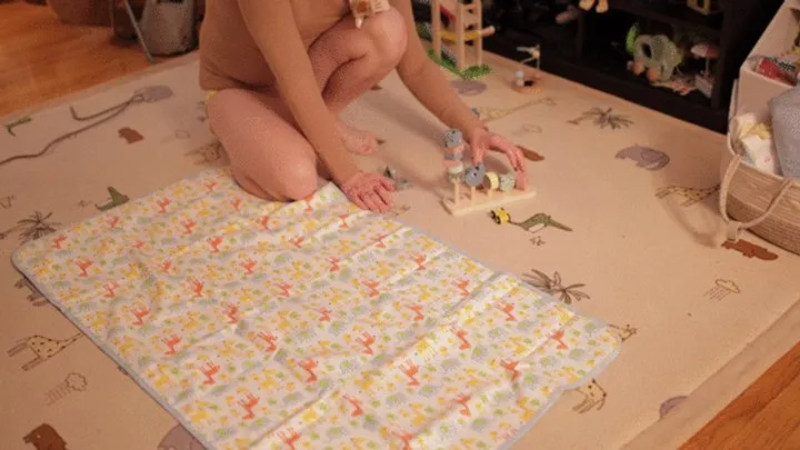 Plays on the floor & gets Messy Diaper Change by Step-Mommy