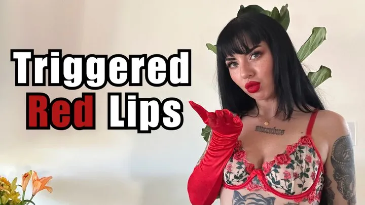 Triggered Red Lips Scarlett Cummings big lips red lipstick kisses mind fuck your wallet