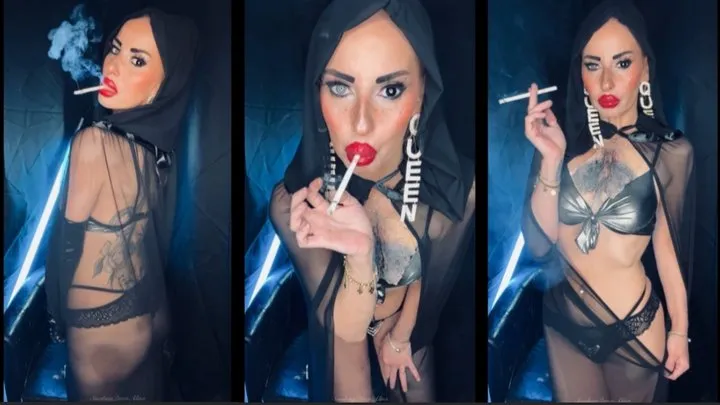 Smoking Fetish demon smokes an eve 120 for u