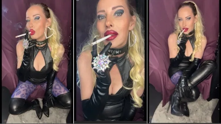 Your smoking goddess smokes and u can feed and worship her beauty