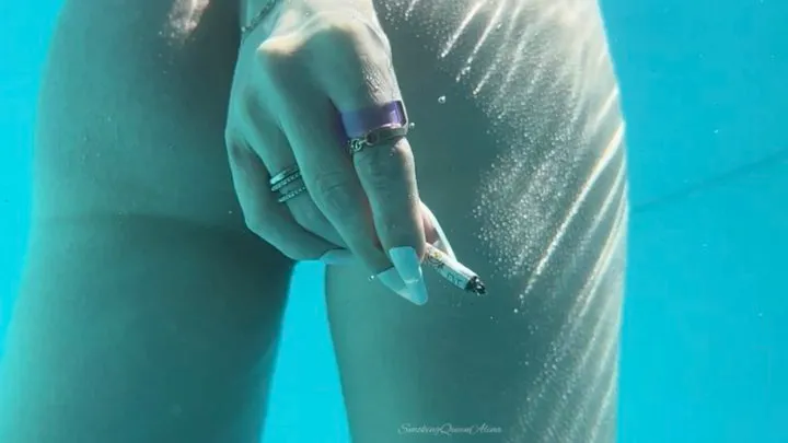 Chain smoking in pool while swimming