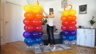 Foxys destroys two columns of balloons