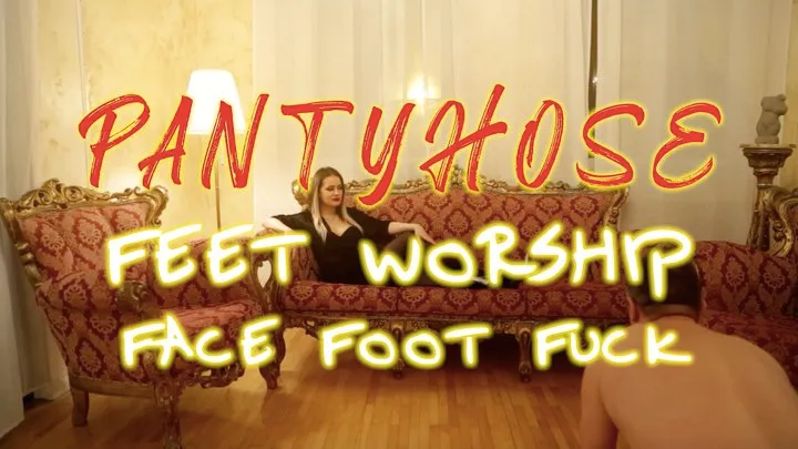 Pantyhose face fuck and worship