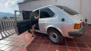 Barbara cleans the fiat carburetor manually