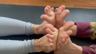 Natasha Ty & Indica Jane Play Footsies After Yoga Class