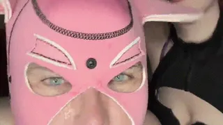 Piggy Slave gets spat on by Princess Diss and sucks on her toes