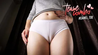 Close Up White Panty Cameltoe Tease