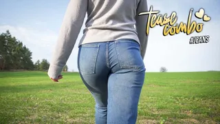 Milf With Phat Ass Walking Outdoors In Loose Jeans