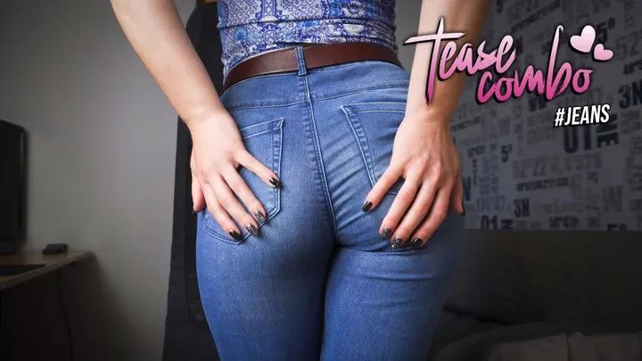 Blue Jeans Ass Tease In Full Back Panties