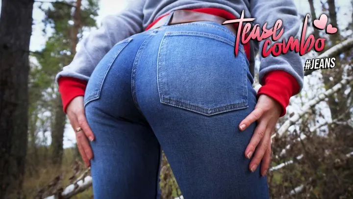 Milf In Tight Blue Jeans Tease Her Big Ass Outdoors