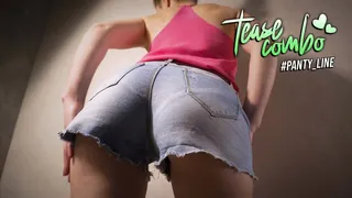 Tight Jean Shorts Visible Panty Line Tease