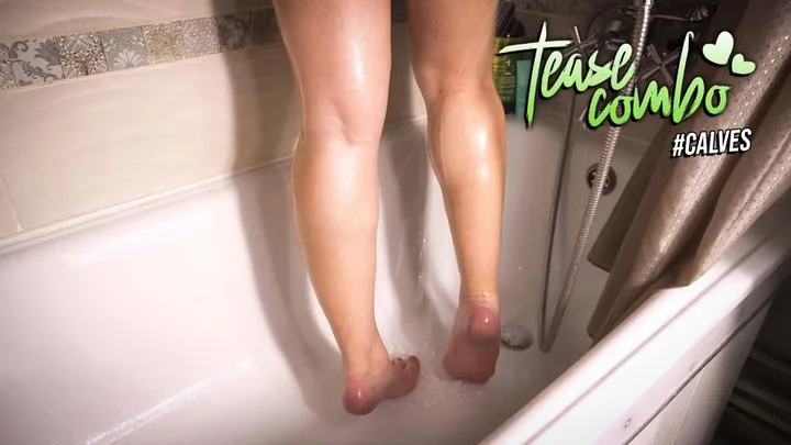 Teen Amateur Teasing Her Sexy Calves In The Shower