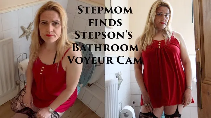 Peeing Stepmom discovers Voyeur Cam